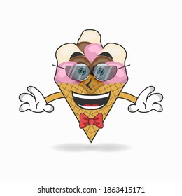 The Ice Cream businessman mascot character. vector illustration