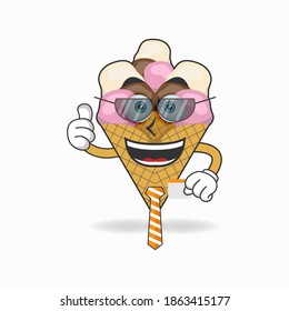 The Ice Cream businessman mascot character. vector illustration
