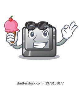 With ice cream button S installed on game character