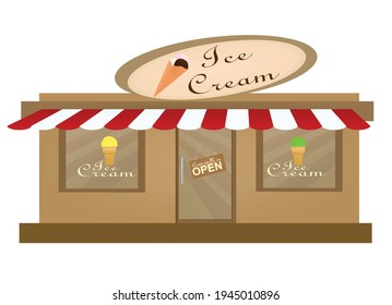 Ice cream cafe. vector illustration