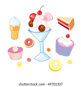 Ice cream and cake