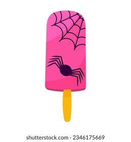 telaraña de icono de halloween con pastel de helado