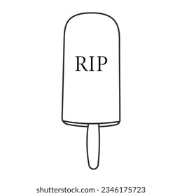 ice cream cake halloween line doodle rip