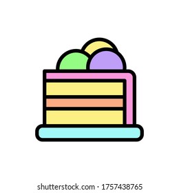 Ice cream, cake icon. Simple color with outline vector elements of freeze sweet icons for ui and ux, website or mobile application
