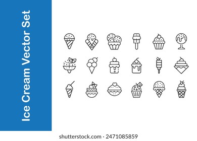 Ice cream cake set with vector collections. 