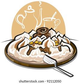 ice cream cake and tea