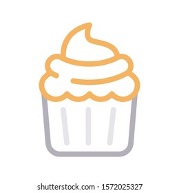 icono de línea de color vectorial de pastel de helados 