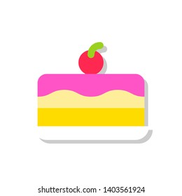 Ice cream cake vector illustration, Sweets flat design icon