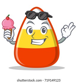 With ice cream candy corn character cartoon