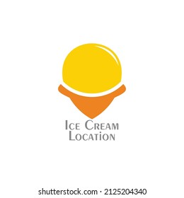 símbolo de ubicación del pin de helado de cañón vector