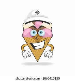 The Ice Cream captain mascot character. vector illustration
