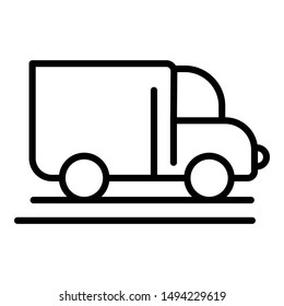 Ice cream car icon. Outline ice cream car vector icon for web design isolated on white background
