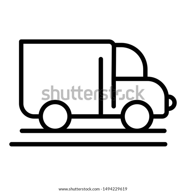 Ice cream car icon. Outline\
ice cream car vector icon for web design isolated on white\
background