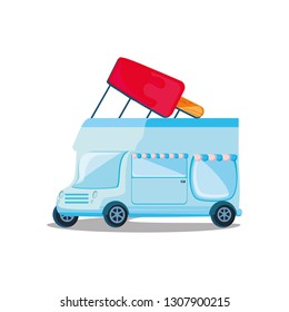 ice cream car isolated icon