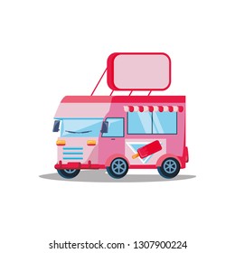 ice cream car isolated icon