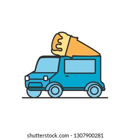 ice cream car isolated icon