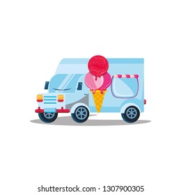 ice cream car isolated icon