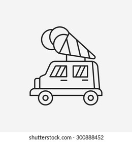 ice cream car line icon