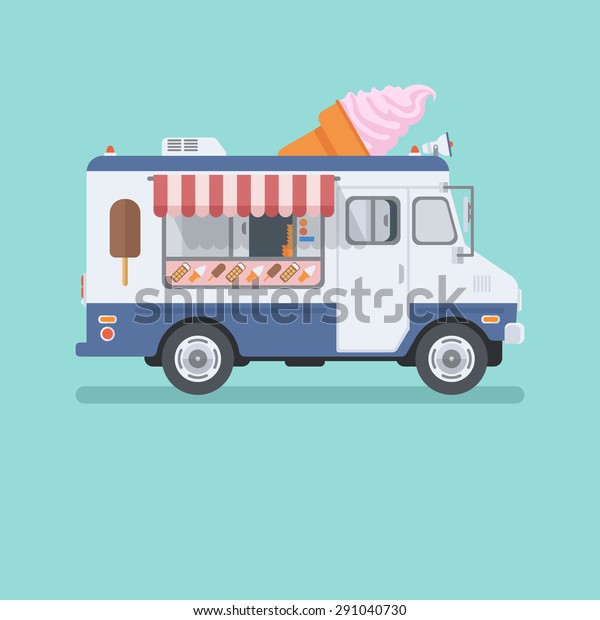 Ice cream car, mobile\
shop
