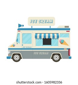 Ice cream car vector design illustration isolated on white background