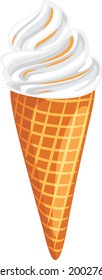 Helado con caramelo. Vector