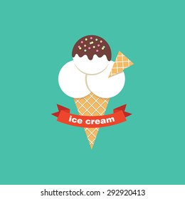 ice cream card design. vector illustration