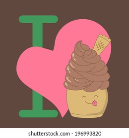 ice cream card made in vector