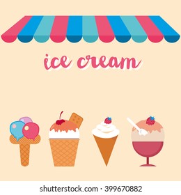 Ice Cream card. Vector illustration