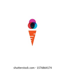 Ice cream and carrot logo vector concept with awesome color and modern styles
