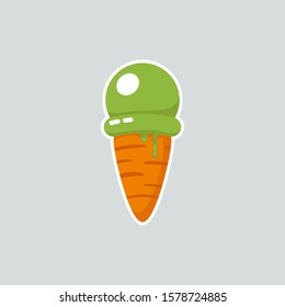 ice cream carrot vector cartoon style