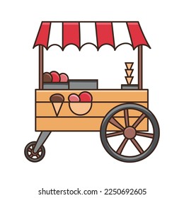 Ice cream cart colored