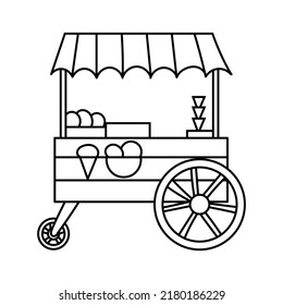 Ice Cream Cart Hand Drawn Outline Stock Vector (Royalty Free ...