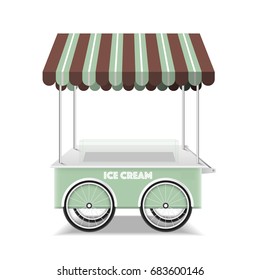 Ice cream cart on white background vector design.
