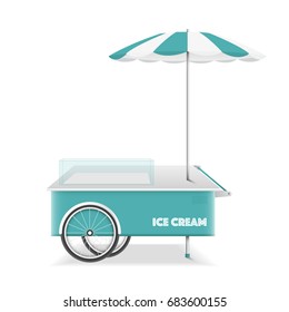 Ice cream cart on white background vector design.