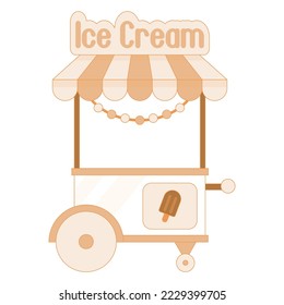 ice cream cart for sale in monochrome