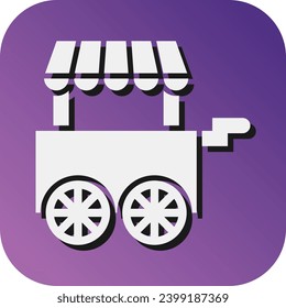 Ice Cream Cart Vector Glyph Gradient Background Icon For Personal And Commercial Use.
