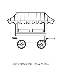 Ice Cream Cart Vector Illustration