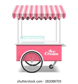 Ice cream cart vector illustration