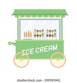 ice cream cart vector illustration