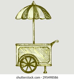 Ice cream cart  Vector Image