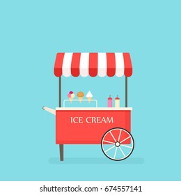 Ice cream cart. Vending machine clipart isolated on background