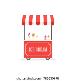 Ice cream cart. Vending machine clipart isolated on white background