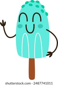 Ice Cream Cartoon Character Vector Illustration