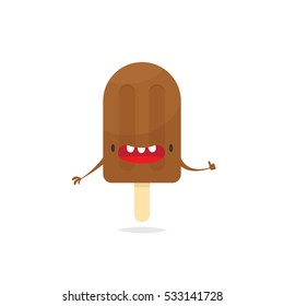 Ice cream cartoon character vector