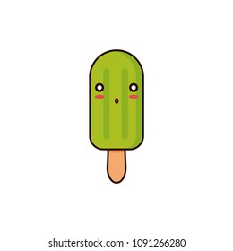 Ice cream cartoon collection, vector illustration.