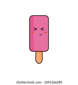Ice cream cartoon collection, vector illustration.