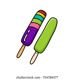 Ice cream cartoon colorful flat vector food illustration for decoration and design on isolated white background 2