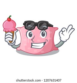 With ice cream cartoon cute pillow decorated in sofa