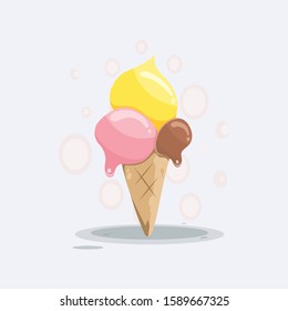ice cream cartoon design vector