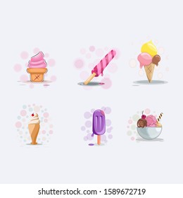 ice cream cartoon design vector collection
